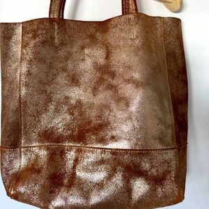 ZARA METALLIC LEATHER SHOPPER